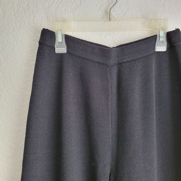St. John's Evening by Marie Gray Basics Black Knit Wide Leg High Rise Pants - Picture 3 of 7